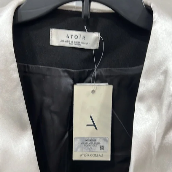 Atoir Mira Blazer Dress in Black & Cream